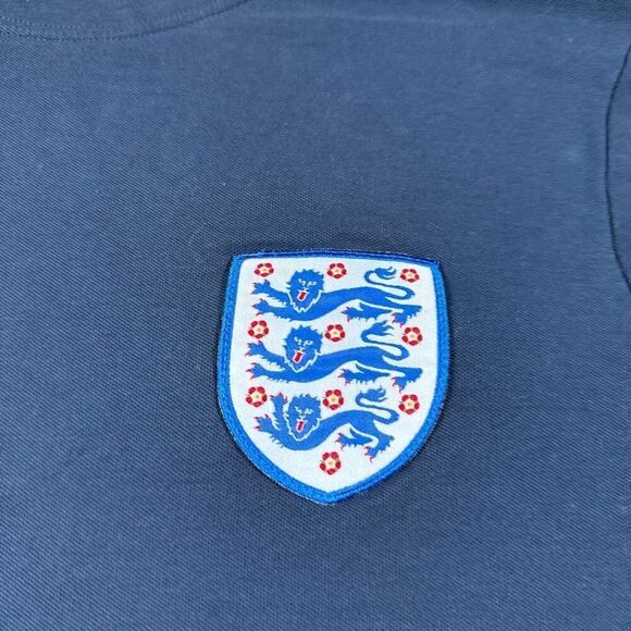 England Shirt Men Small National Team Spell Out Football Soccer Navy T Shirt - Picture 3 of 6
